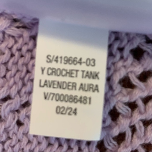 Old Navy lavender aura lace crochet tank NWT 8 - Picture 4 of 8